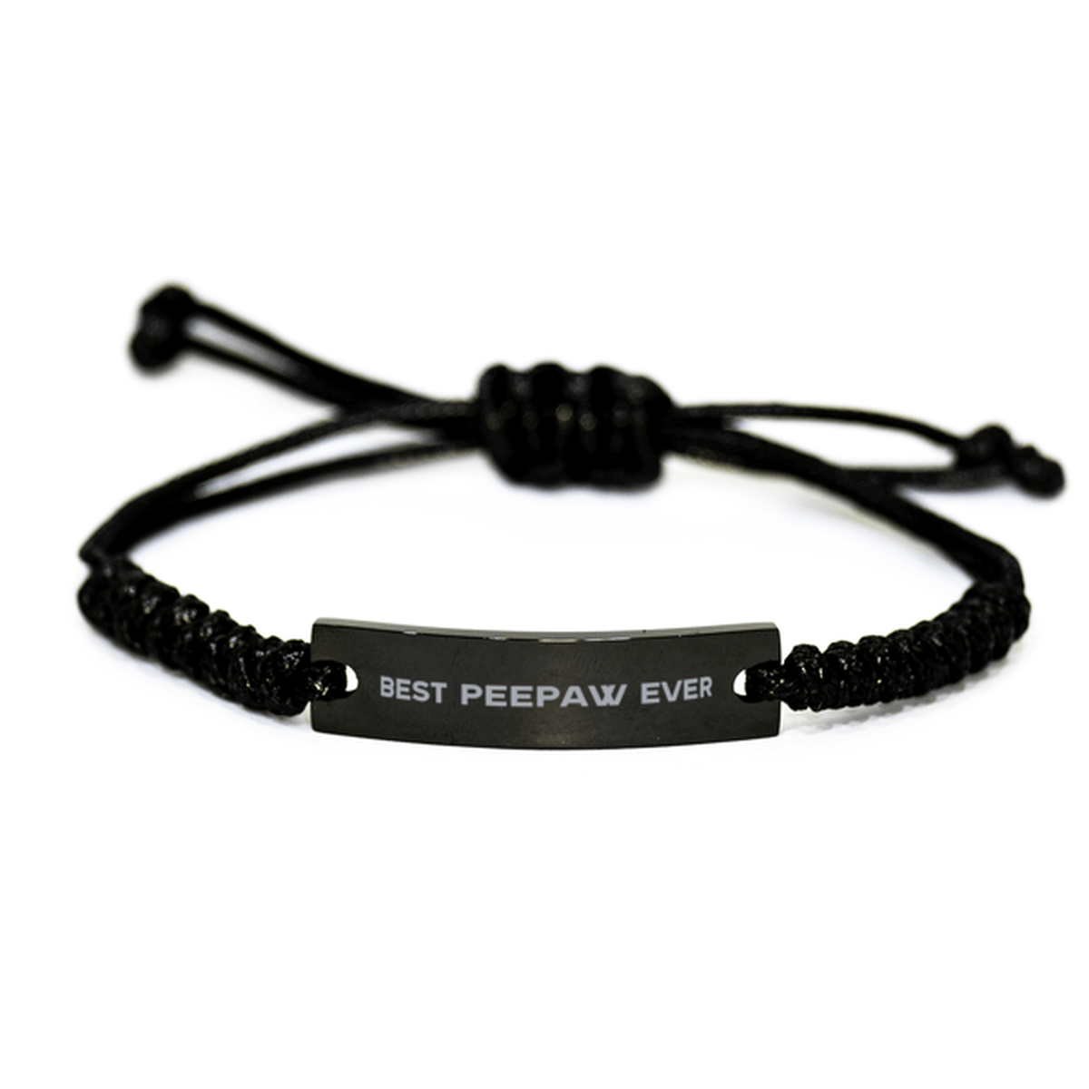 Unique Peepaw Black Rope Bracelet, Best Peepaw Ever, Gift for Peepaw