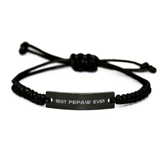 Unique Pepaw Black Rope Bracelet, Best Pepaw Ever, Gift for Pepaw