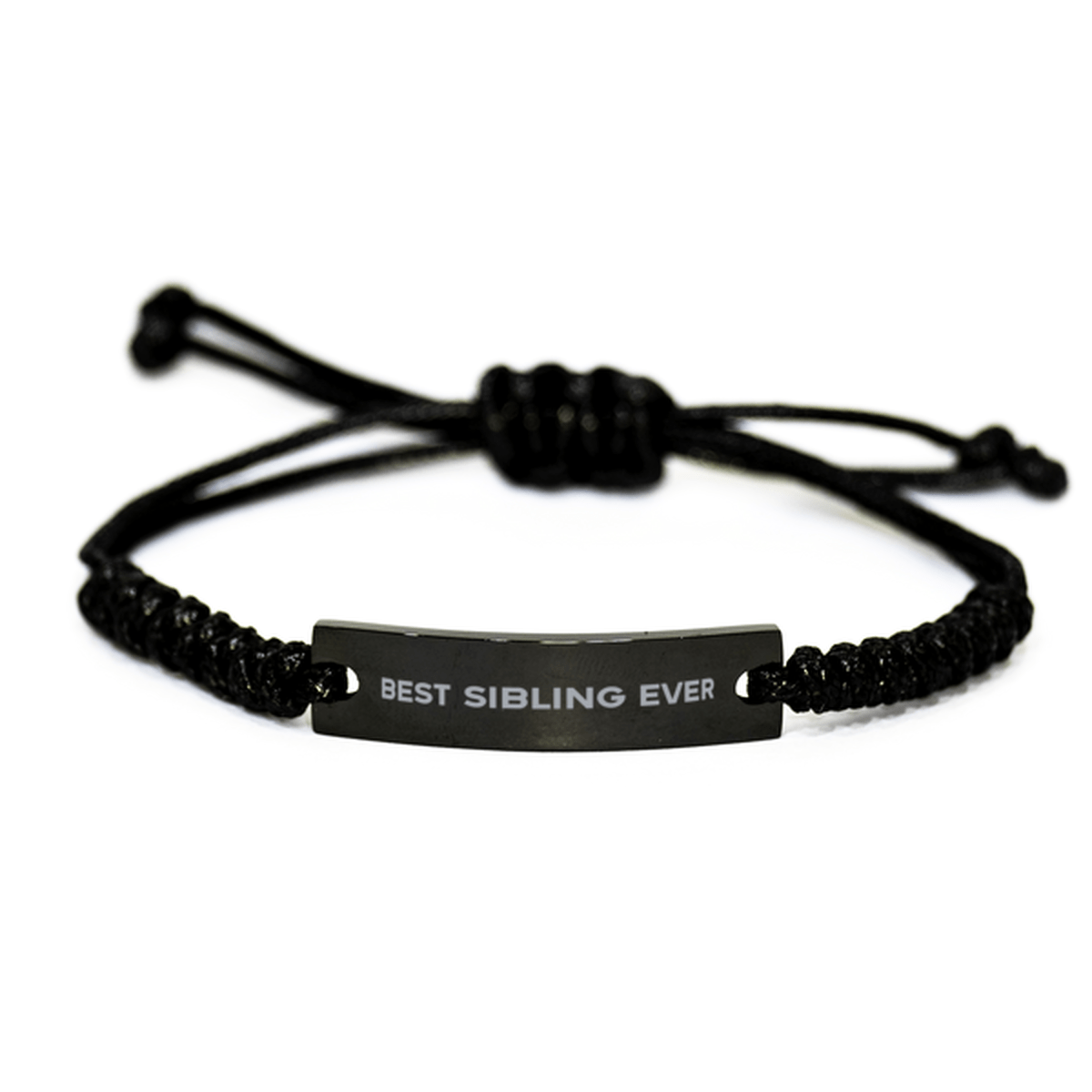 Unique Sibling Black Rope Bracelet, Best Sibling Ever, Gift for Sibling