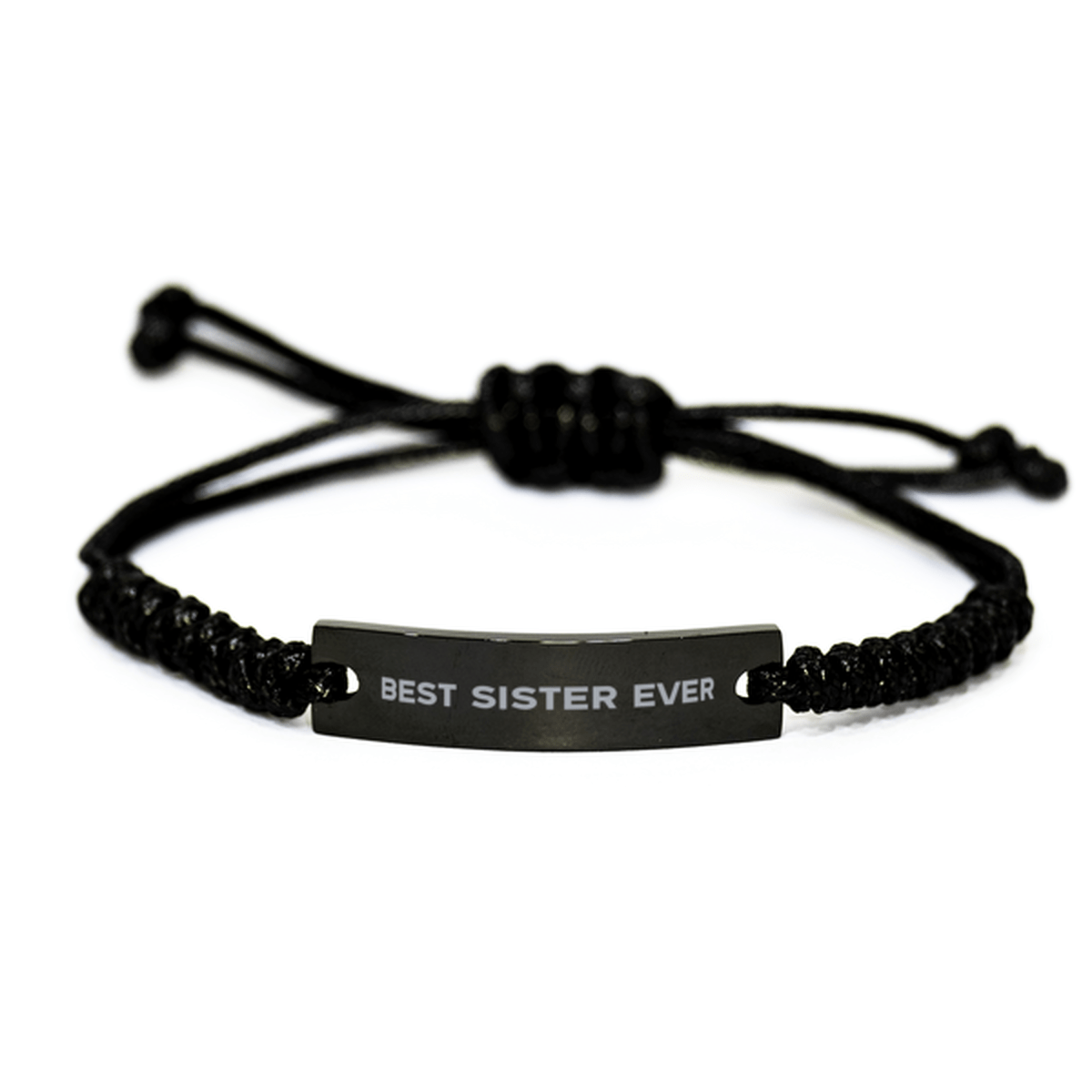 Unique Sister Black Rope Bracelet, Best Sister Ever, Gift for Sister