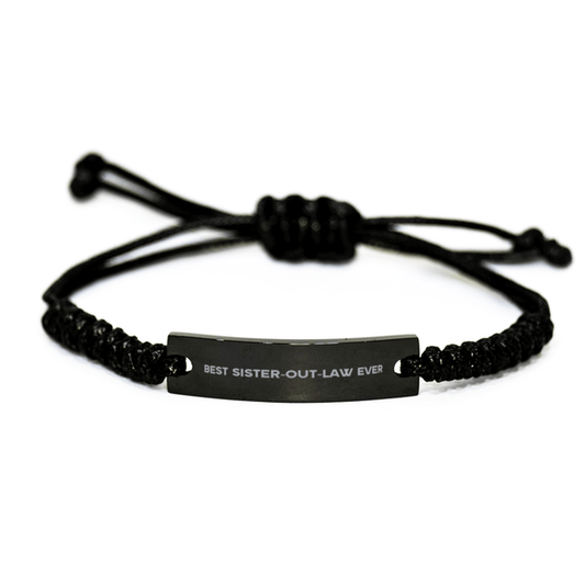 Unique Sister-Out-Law Black Rope Bracelet, Best Sister-Out-Law Ever, Gift for Sister-Out-Law