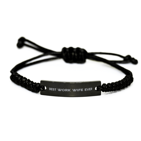 Unique Work Wife Black Rope Bracelet, Best Work Wife Ever, Gift for Work Wife