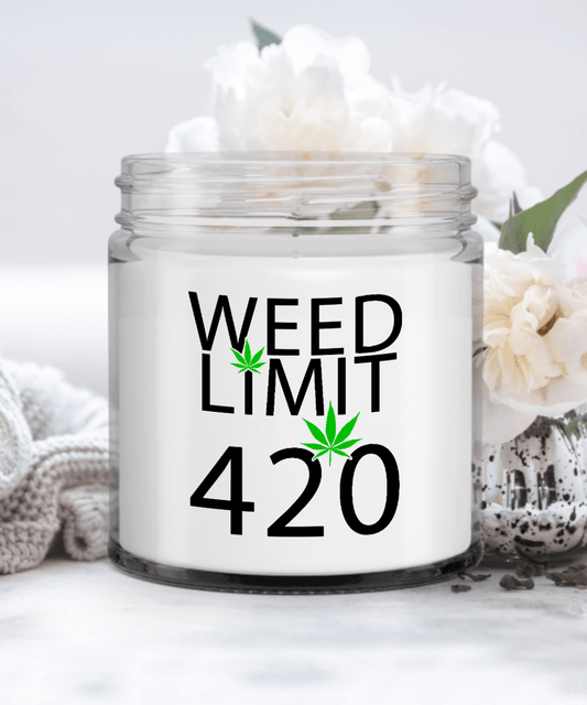 Weed Limit 420, Funny Marijuana Candles for Friends, Funny Weed Gift Candle