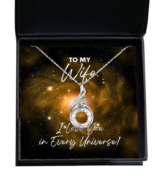Wife Gift - I Love You In Every Universe - Phoenix Necklace for Birthday, Anniversary, Valentine's Day, Mother's Day, Christmas - Jewelry Gift for Comic Book Wife
