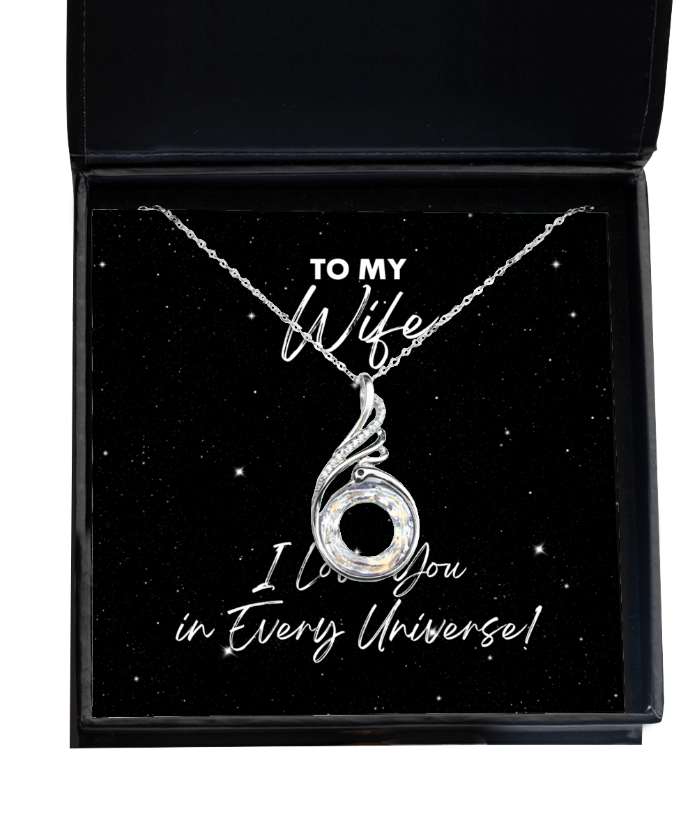 Wife Gift - I Love You In Every Universe - Phoenix Necklace for Birthday, Valentine's Day, Anniversary, Mother's Day, Christmas - Jewelry Gift for Comic Book Wife