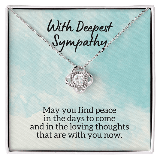 With Deepest Sympathy Loss of Loved One Necklace, Sympathy Bereavement Condolence Gift, In Loving Memory, Remembrance Memorial Grief Jewelry 14K White Gold Finish / Standard Box