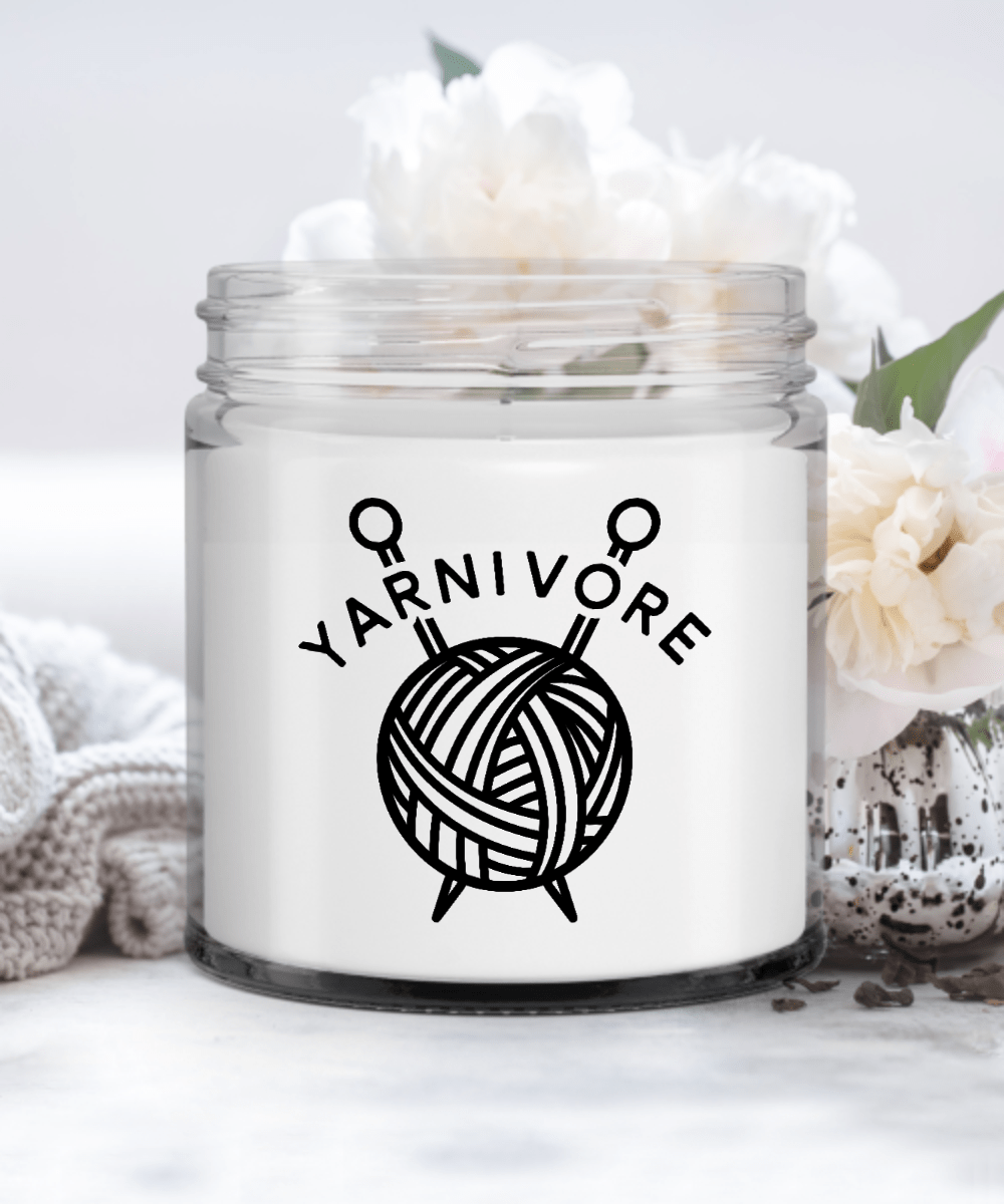 Yarnivore Candle, Funny Gift for Knitters, Crocheters & Yarn Lovers Candle