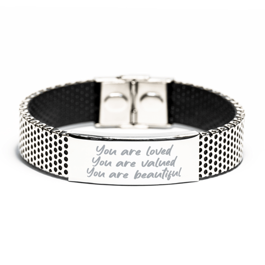 You are loved You are valued You are beautiful - Inspirational Bracelet Gifts for Women