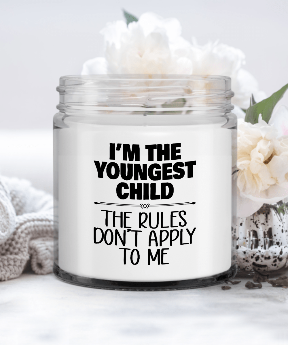 Youngest Child Candle Funny Gift for Younger Brother Little Sister Baby Sibling Candle