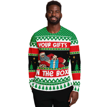 Your Gift's In the Box - Funny Dick in a Box Ugly Christmas Sweater