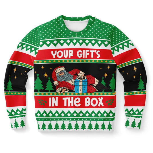 Your Gift's In the Box - Funny Dick in a Box Ugly Christmas Sweater XS